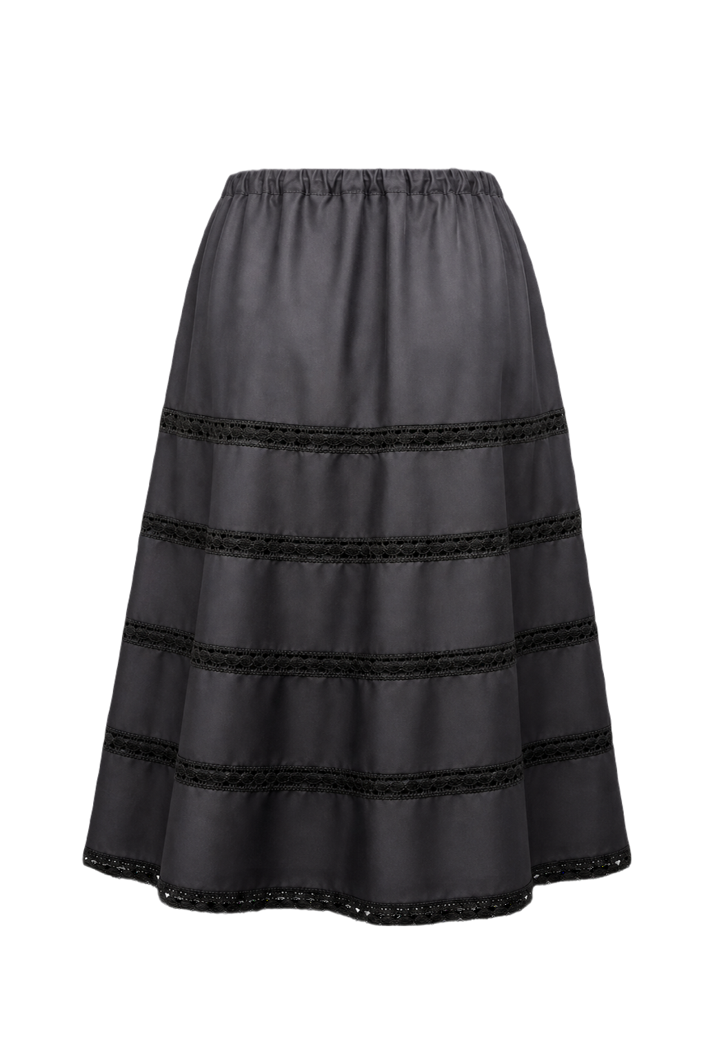 1950s Black Polyester Skirt - Back View