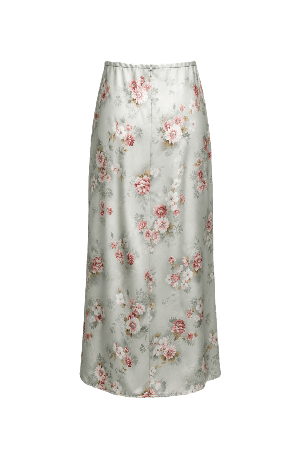 1970s Light Blue Polyester Skirt - Back View
