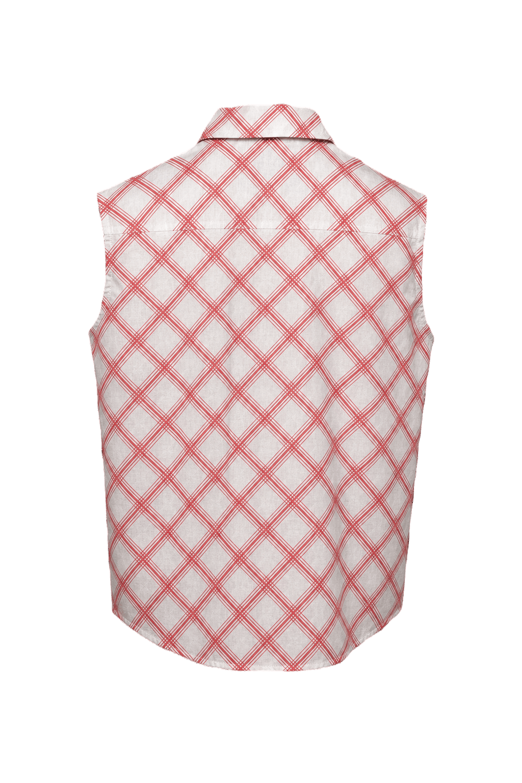 1970s Red Cotton Sleeveless Shirt - Back View