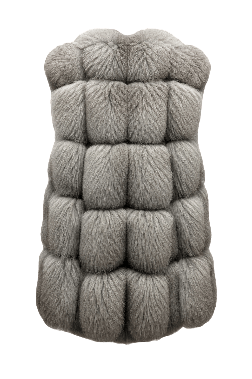 1990s Gray Fur Oversized Coat - Back View