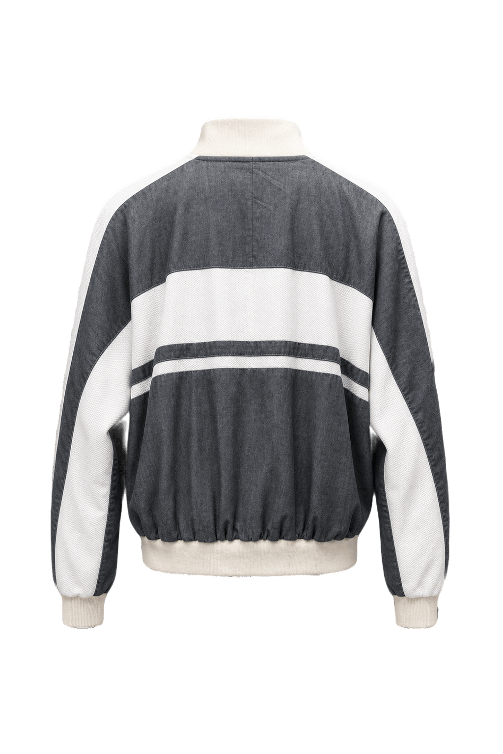 1980s Dark Grey Cotton Blend Jacket - Back View