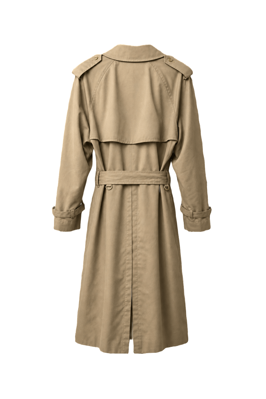 1980s Beige Cotton Trench Coat - Back View