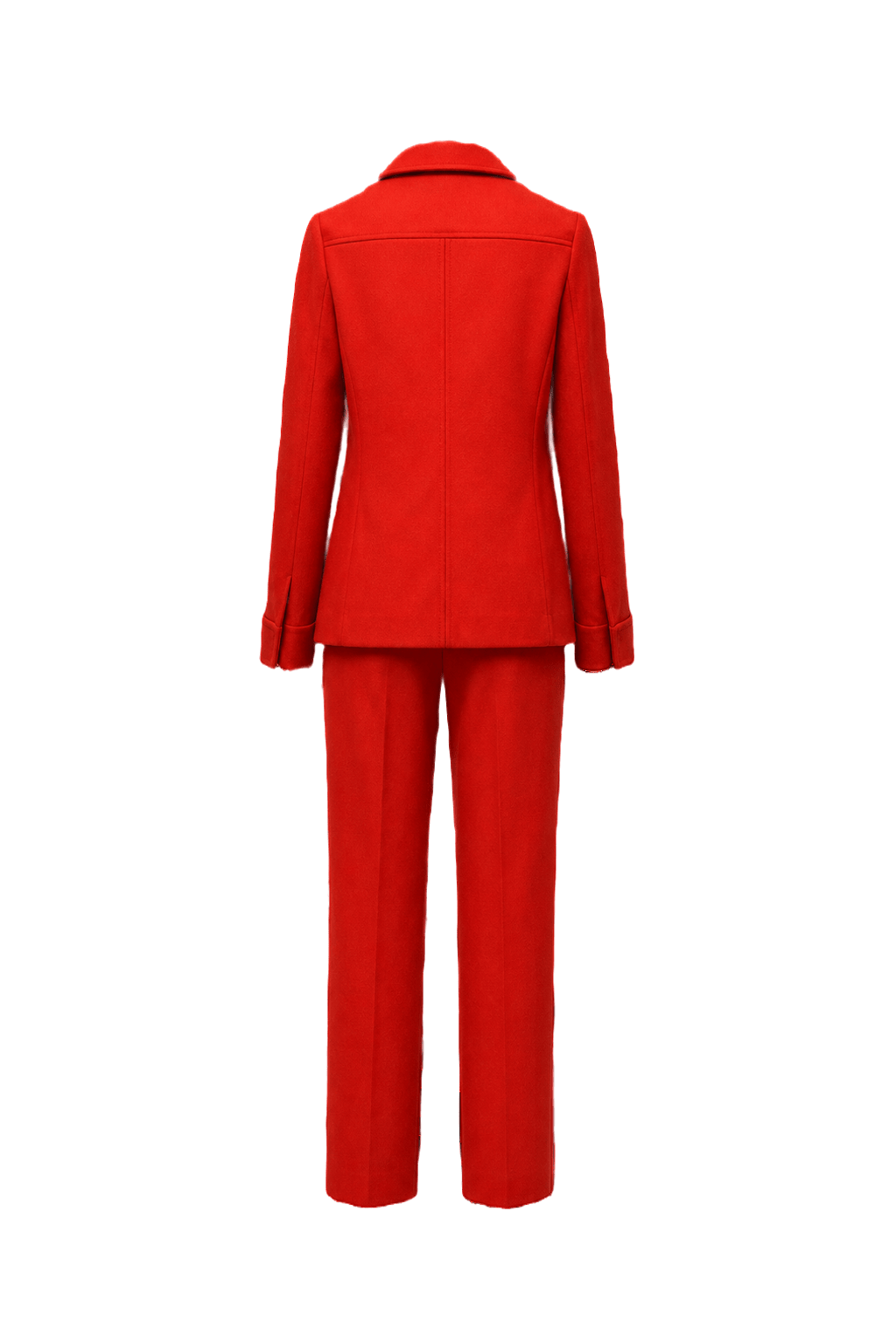 1960s Red Wool Blend Jacket and Pants Set - Back View