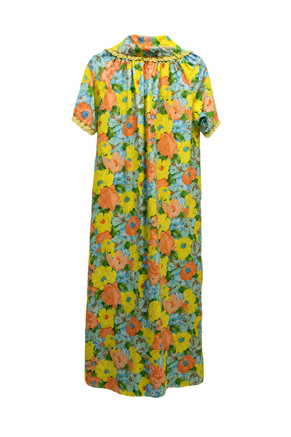 1960s Yellow Smooth Dress - Back View