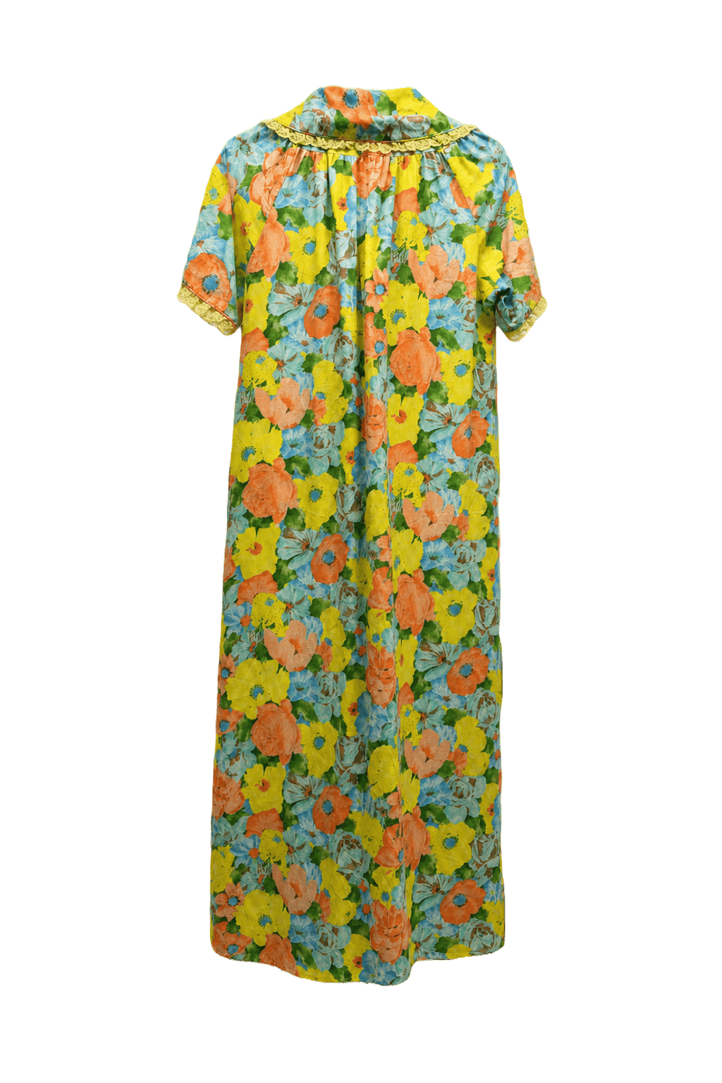 1960s Yellow Smooth Dress - Back View