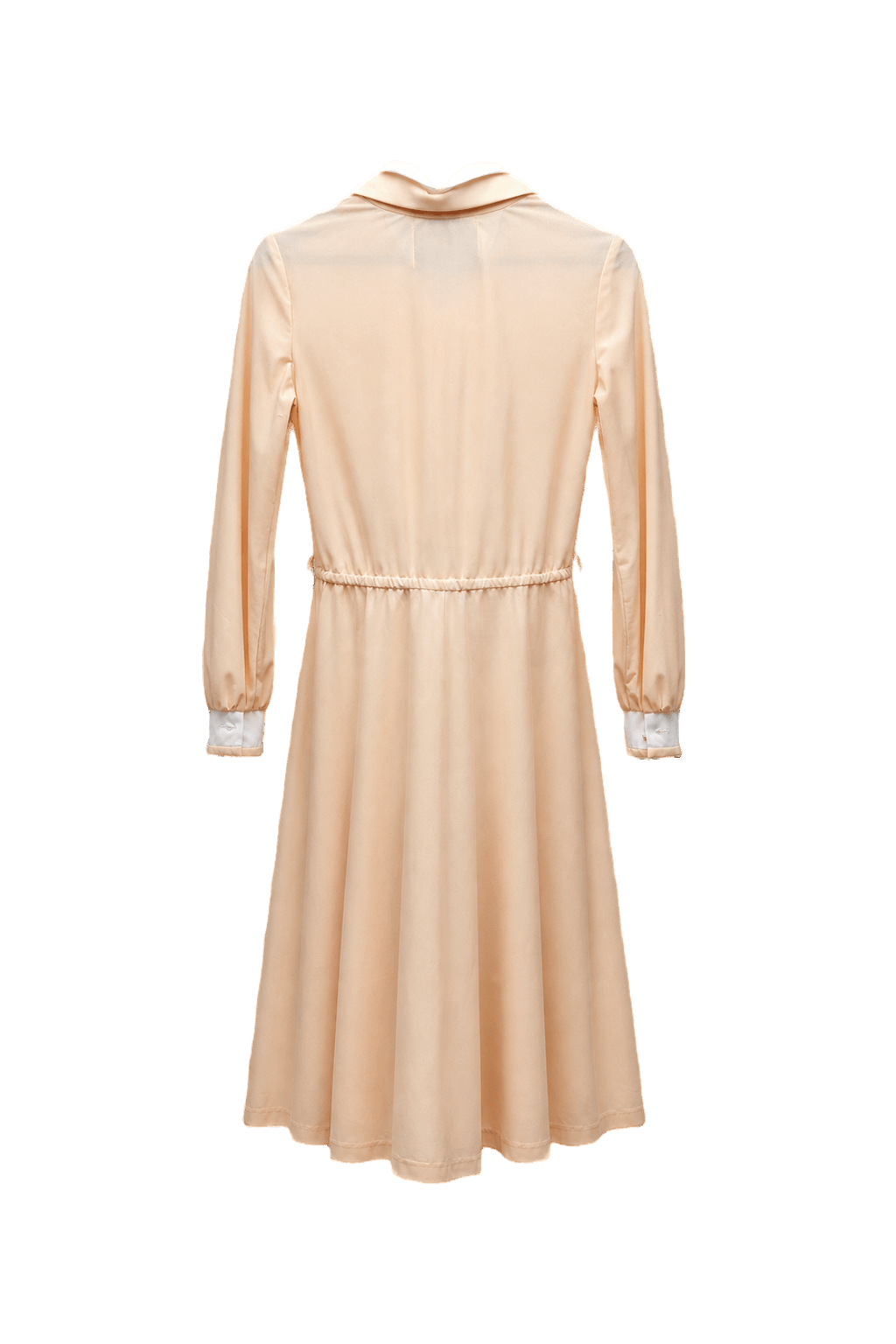 1960s Peach Polyester Dress - Back View