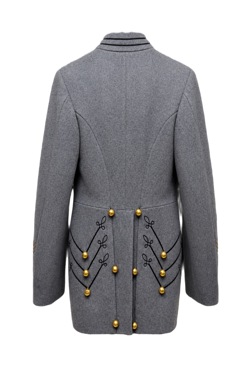 1940s Grey Wool Coat - Back View