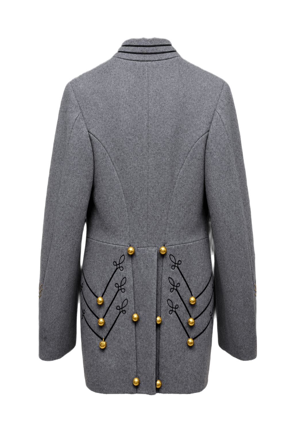1940s Grey Wool Coat - Back View