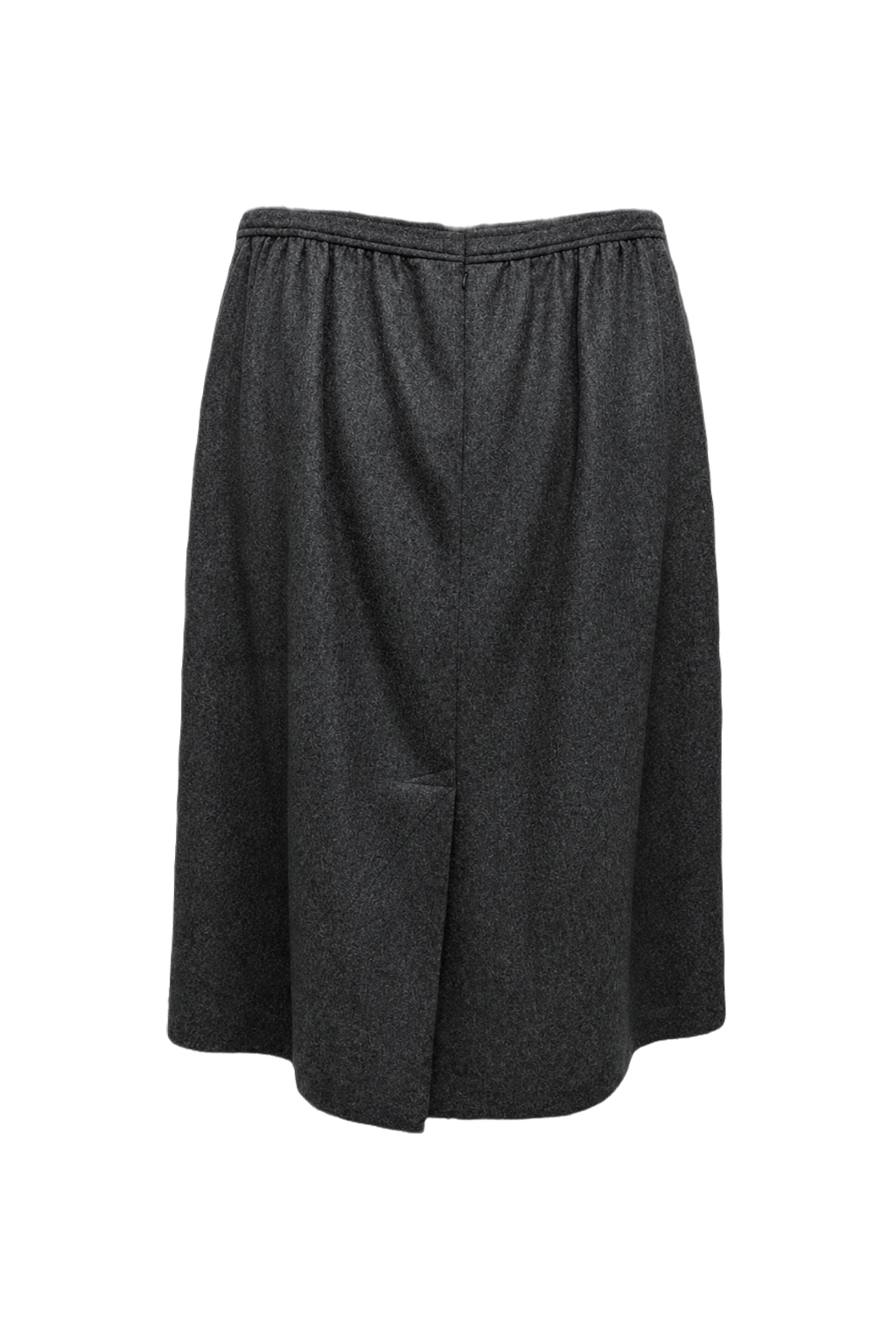 1970s Charcoal Grey Wool Skirt - Back View