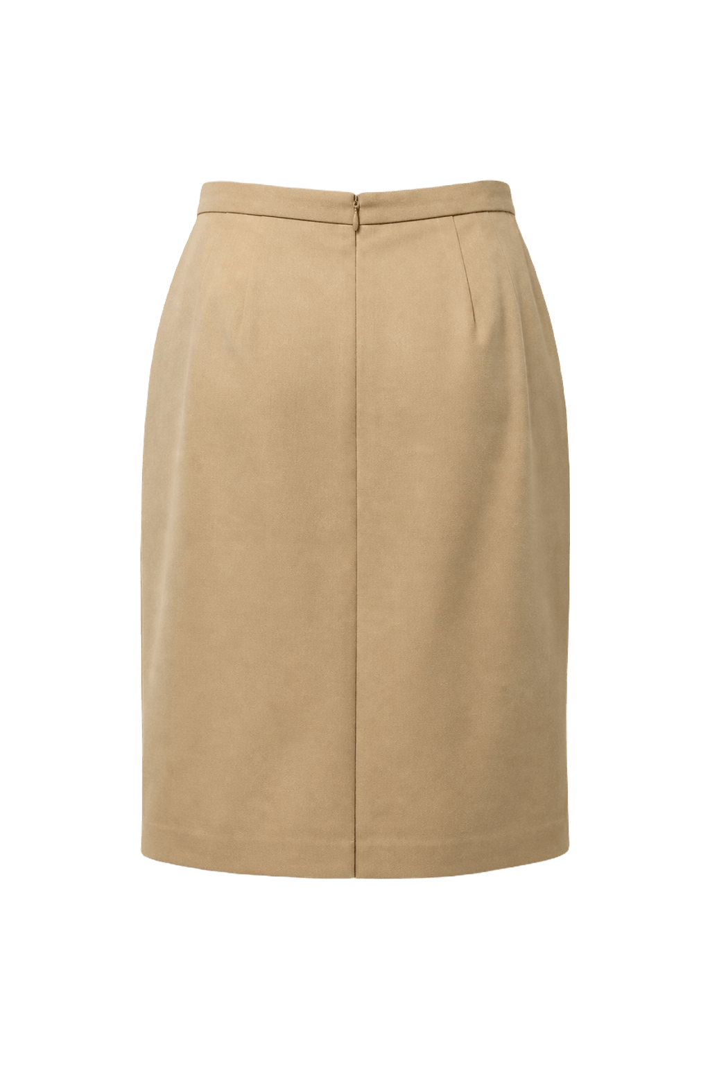 1990s Camel Polyester Skirt - Back View