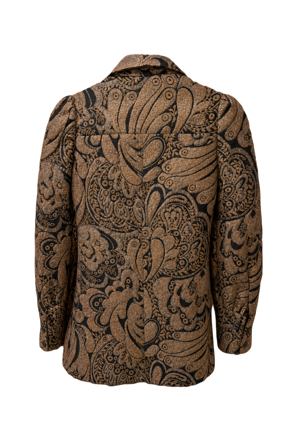 1960s Gold Polyester Blazer - Back View