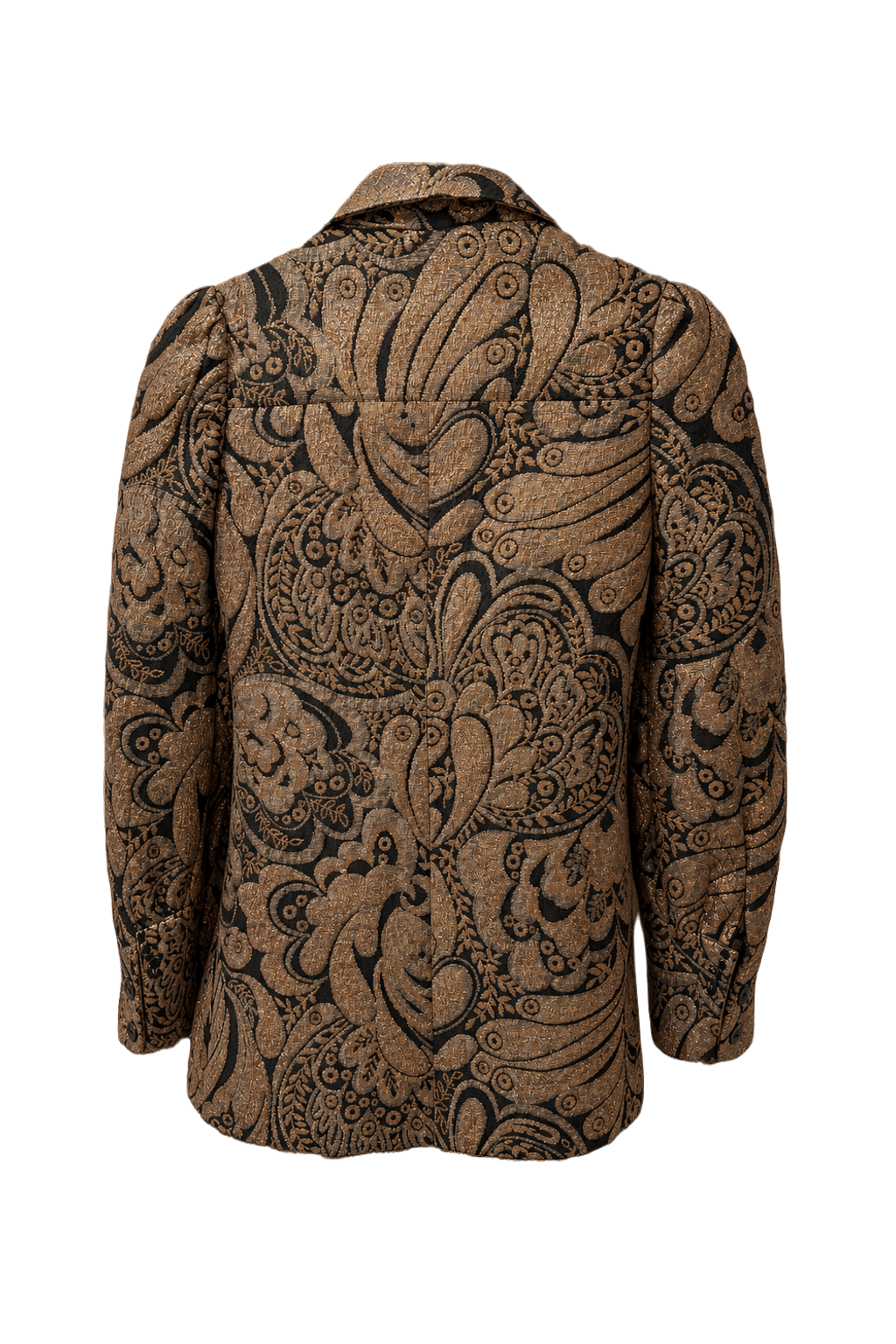 1960s Gold Polyester Blazer - Back View