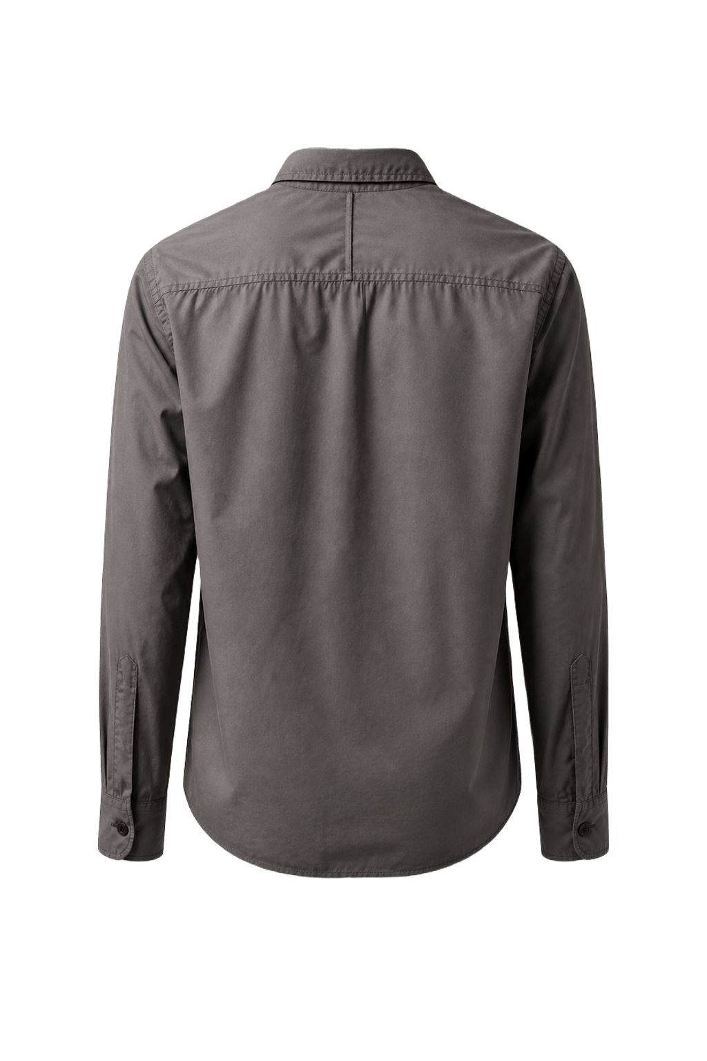 1990s Gray Cotton Shirt - Back View