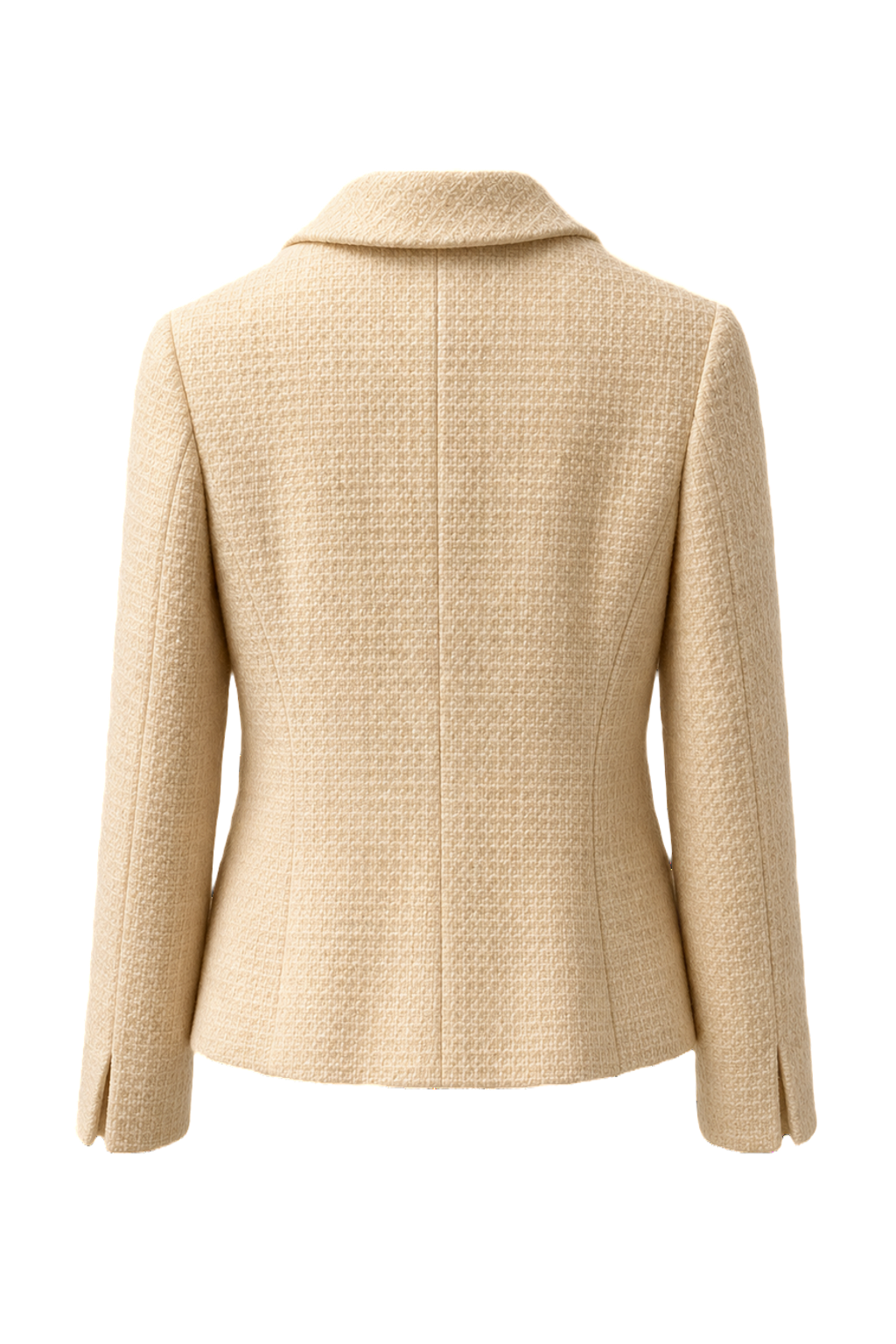 1990s Cream Wool Blend Blazer - Back View
