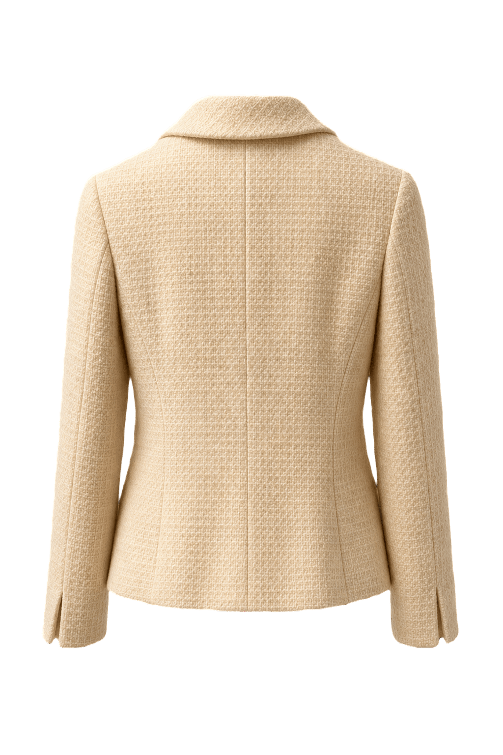 1990s Cream Wool Blend Blazer - Back View