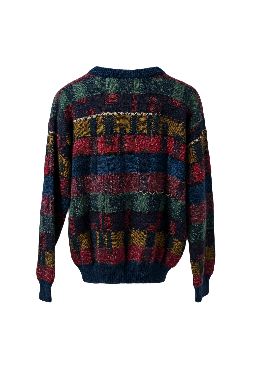 1990s Navy Blue Wool Blend Sweater - Back View