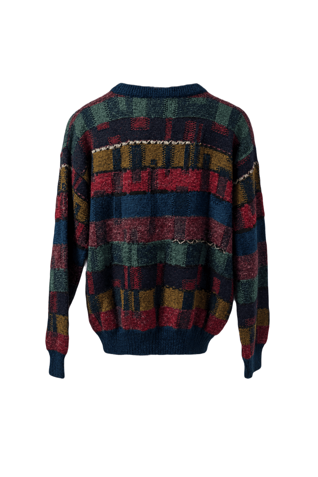 1990s Navy Blue Wool Blend Sweater - Back View