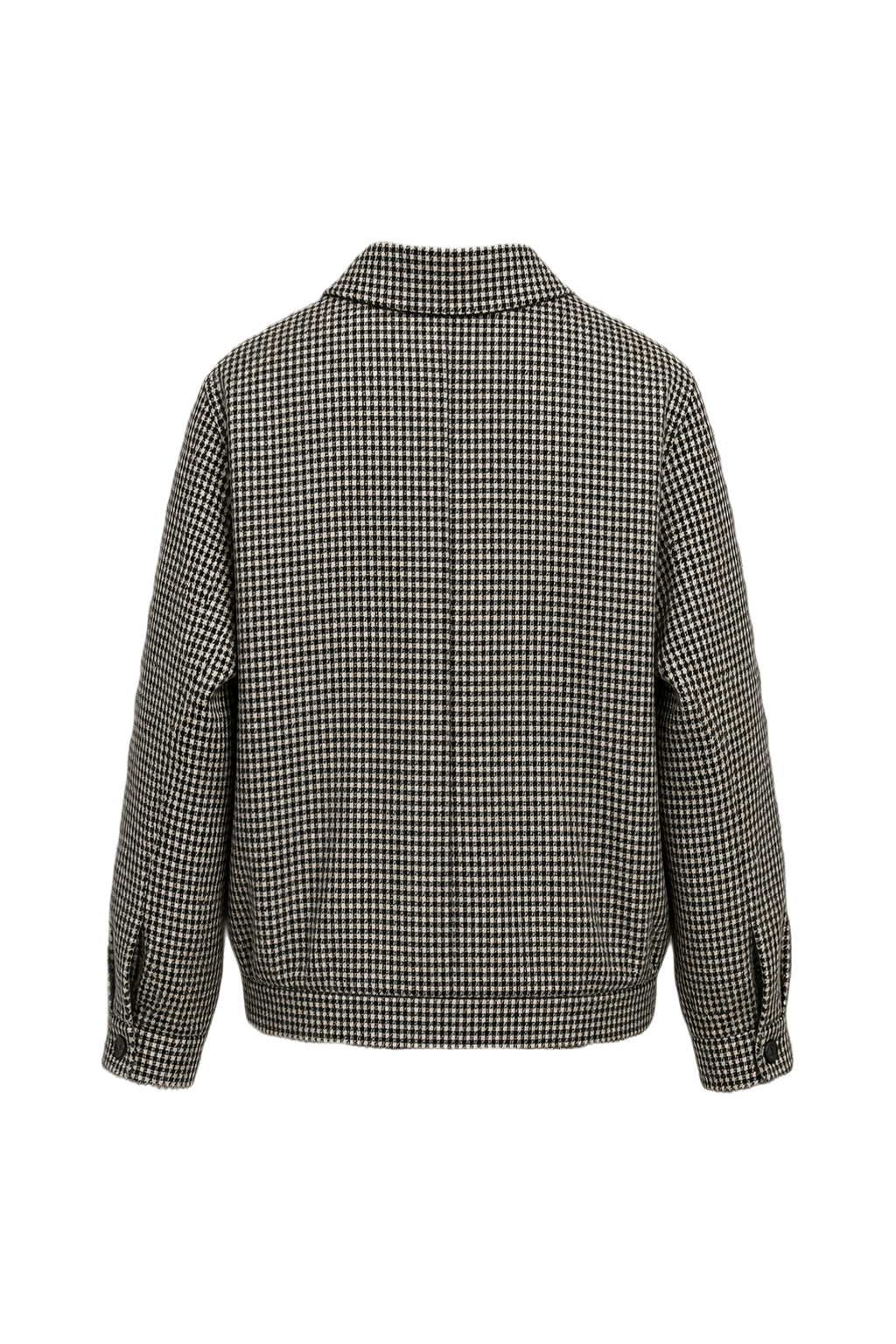 1970s Black and White Wool Blend Jacket - Back View