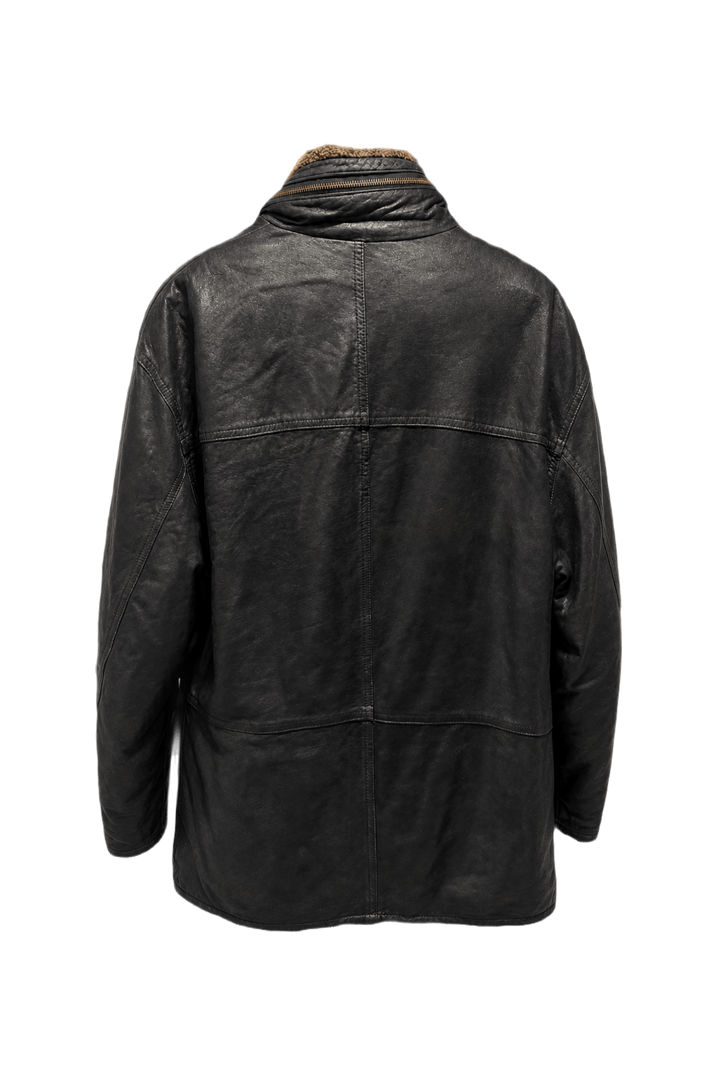 1980s Black Leather Leather Jacket - Back View