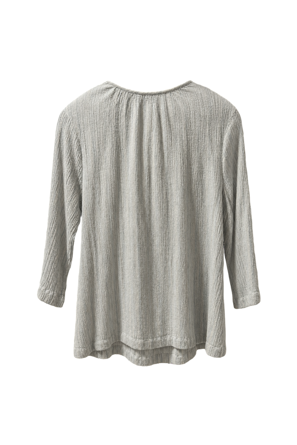 1980s Light Gray Cotton Blouse - Back View