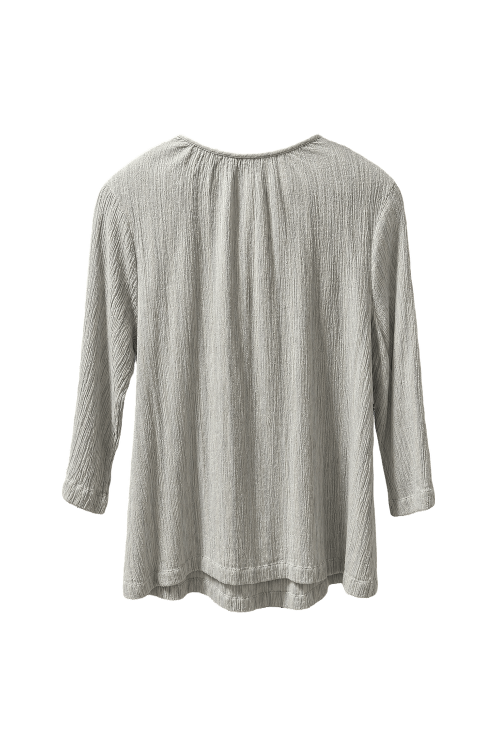 1980s Light Gray Cotton Blouse - Back View