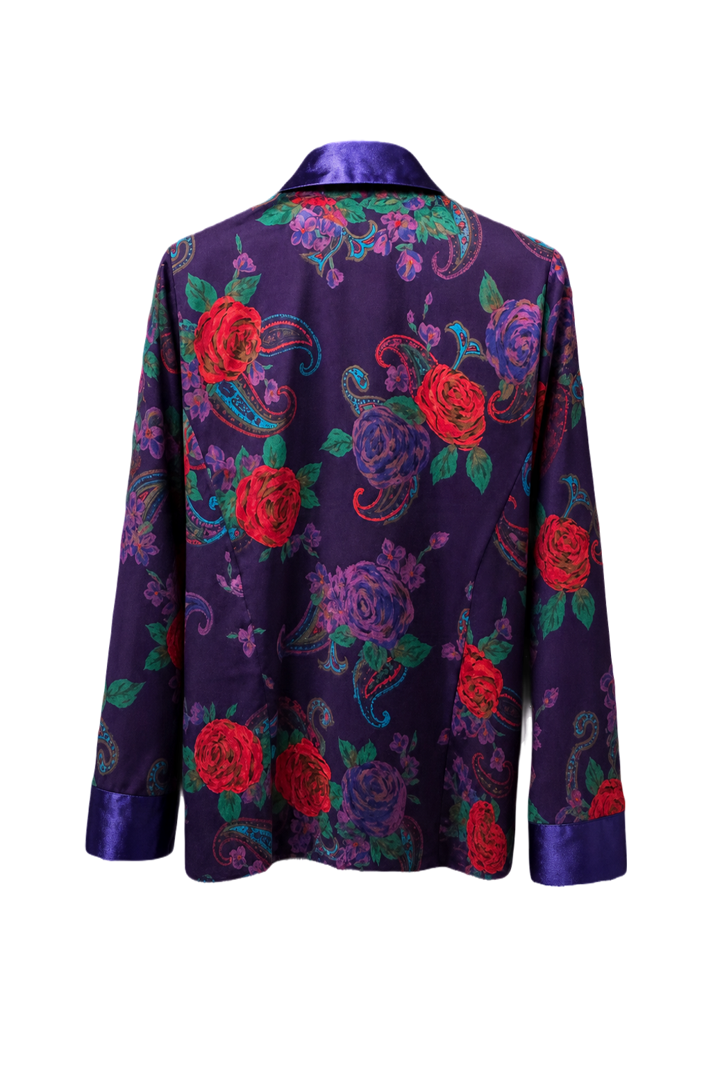 1990s Purple Silk Blazer - Back View