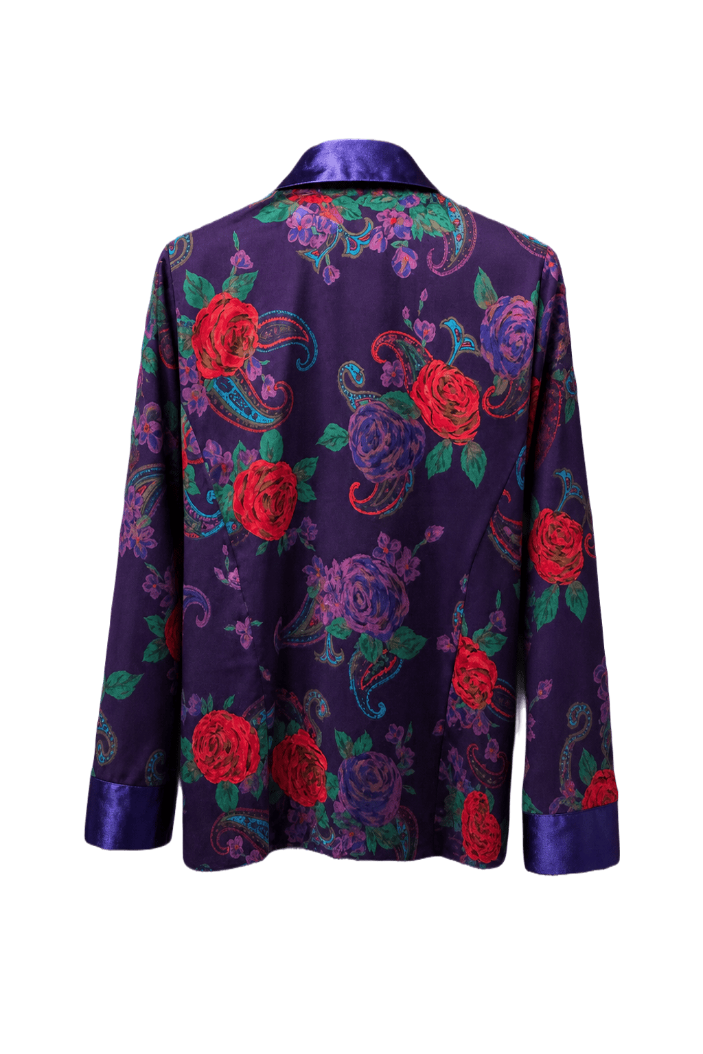 1990s Purple Silk Blazer - Back View