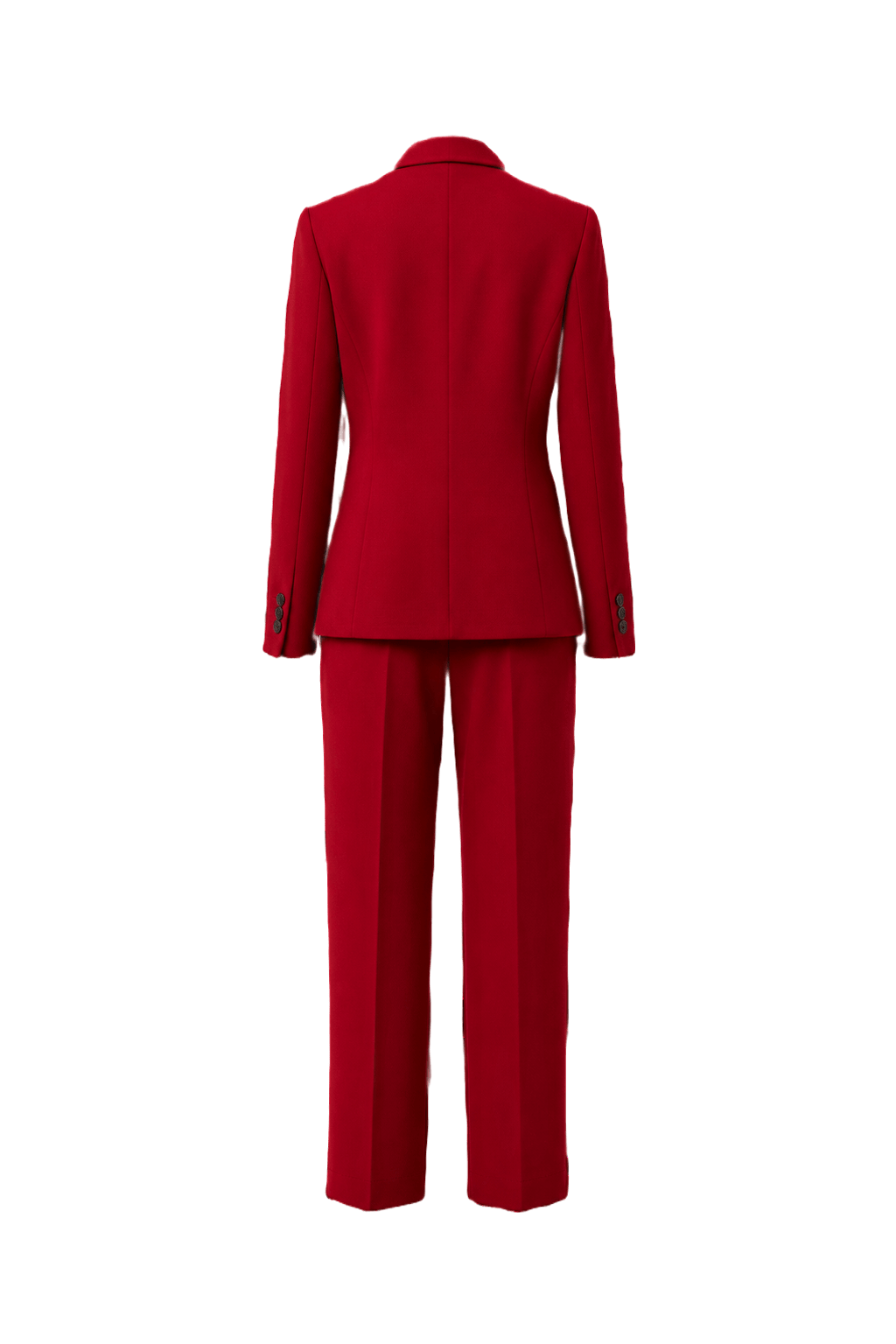 1980s Red Wool Blend 2-Piece Suit - Back View