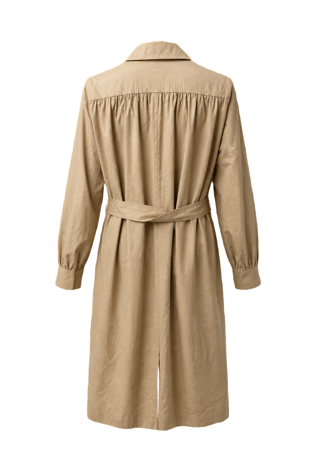 1980s Tan Cotton Blend Trench Coat - Back View