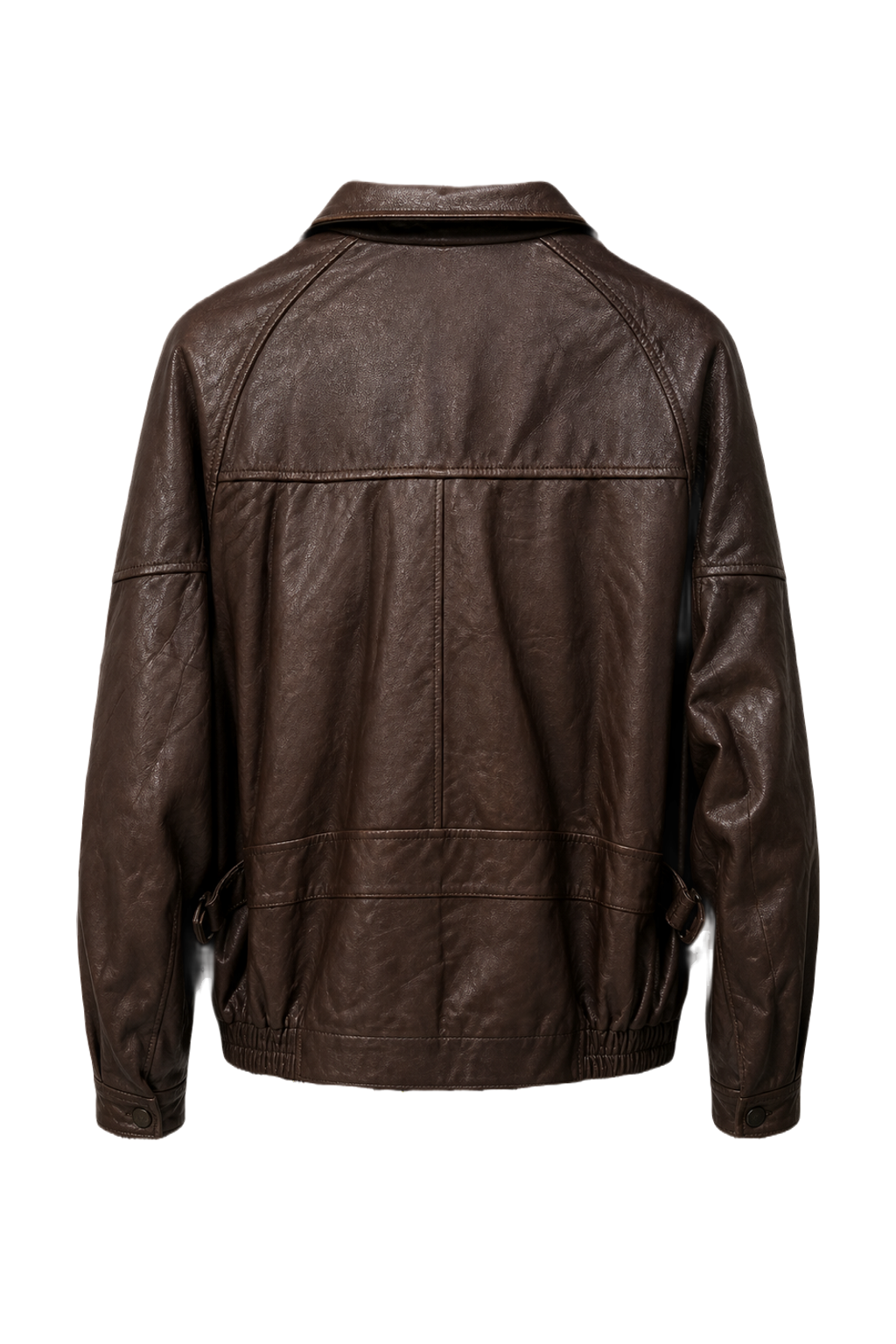 1970s Brown Leather Jacket - Back View