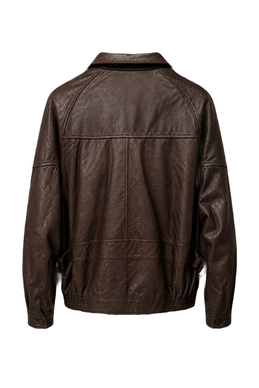 1970s Brown Leather Jacket - Back View