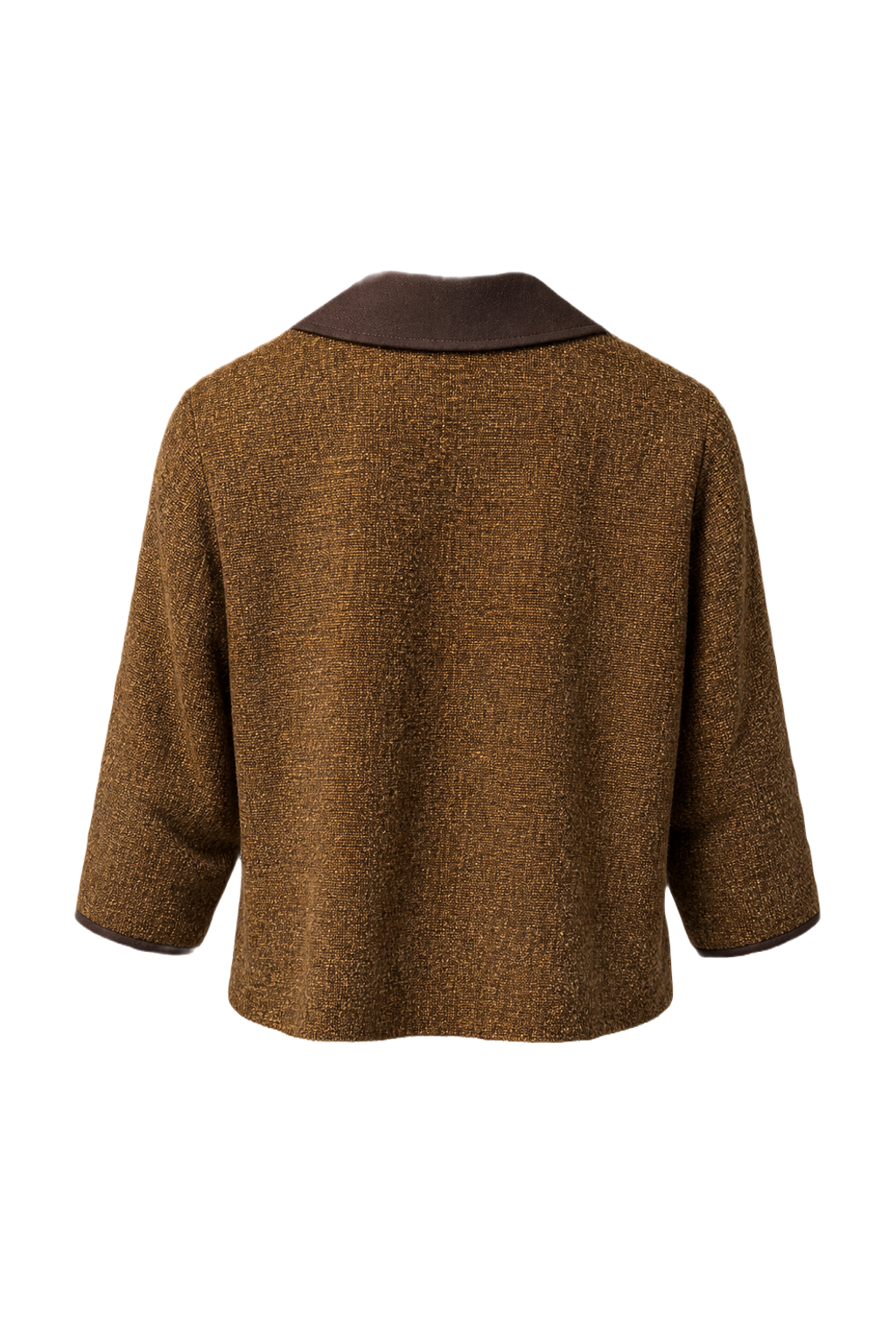1980s Brown Wool Blend Jacket - Back View