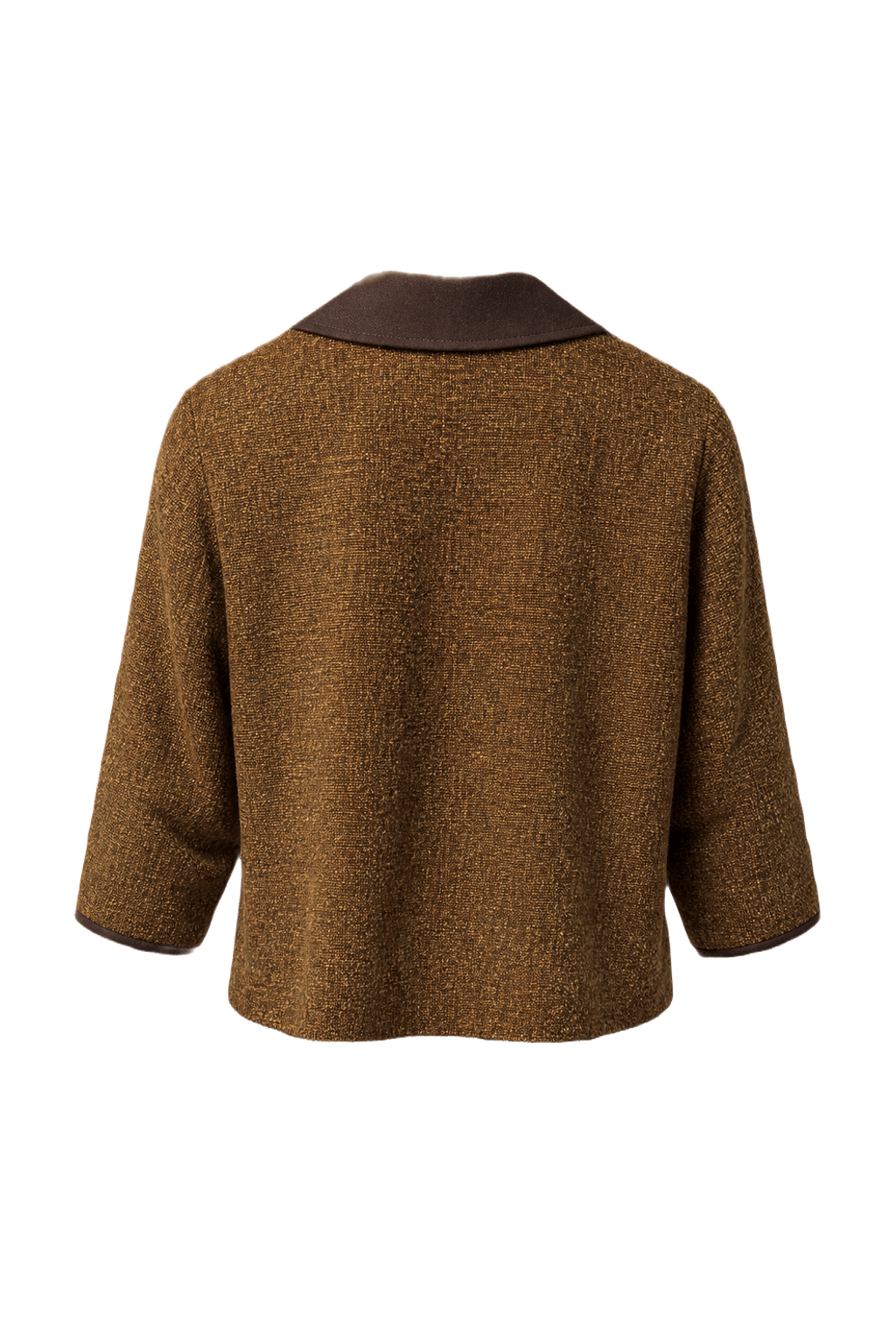 1980s Brown Wool Blend Jacket - Back View