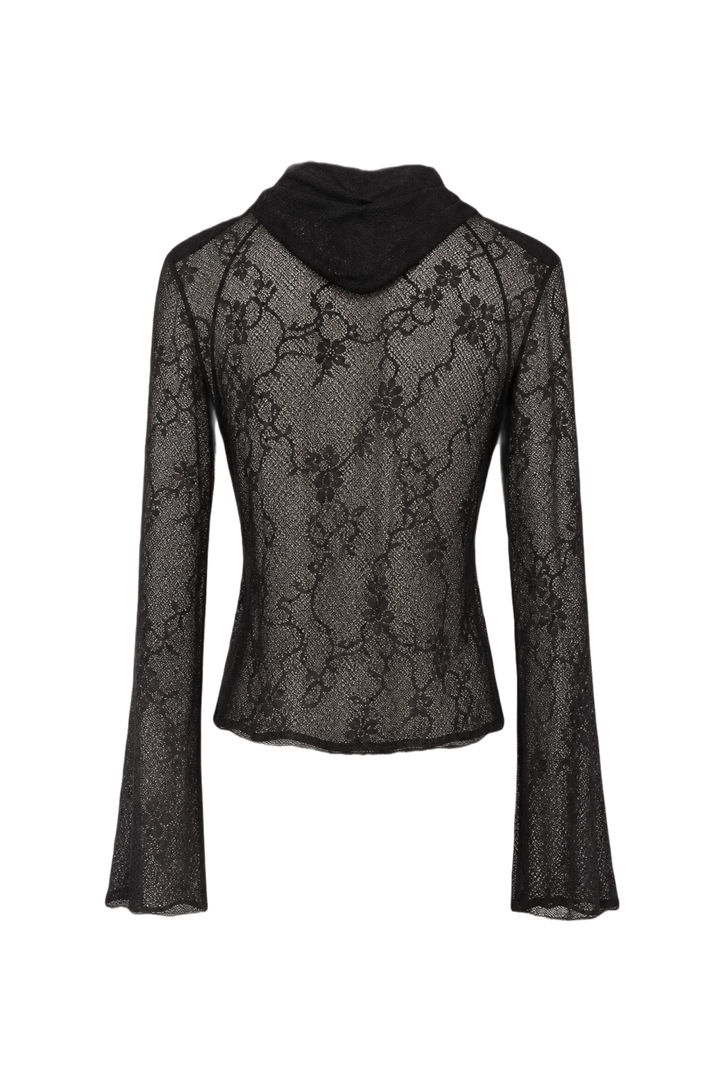 1980s Dark Brown Lace Blouse - Back View