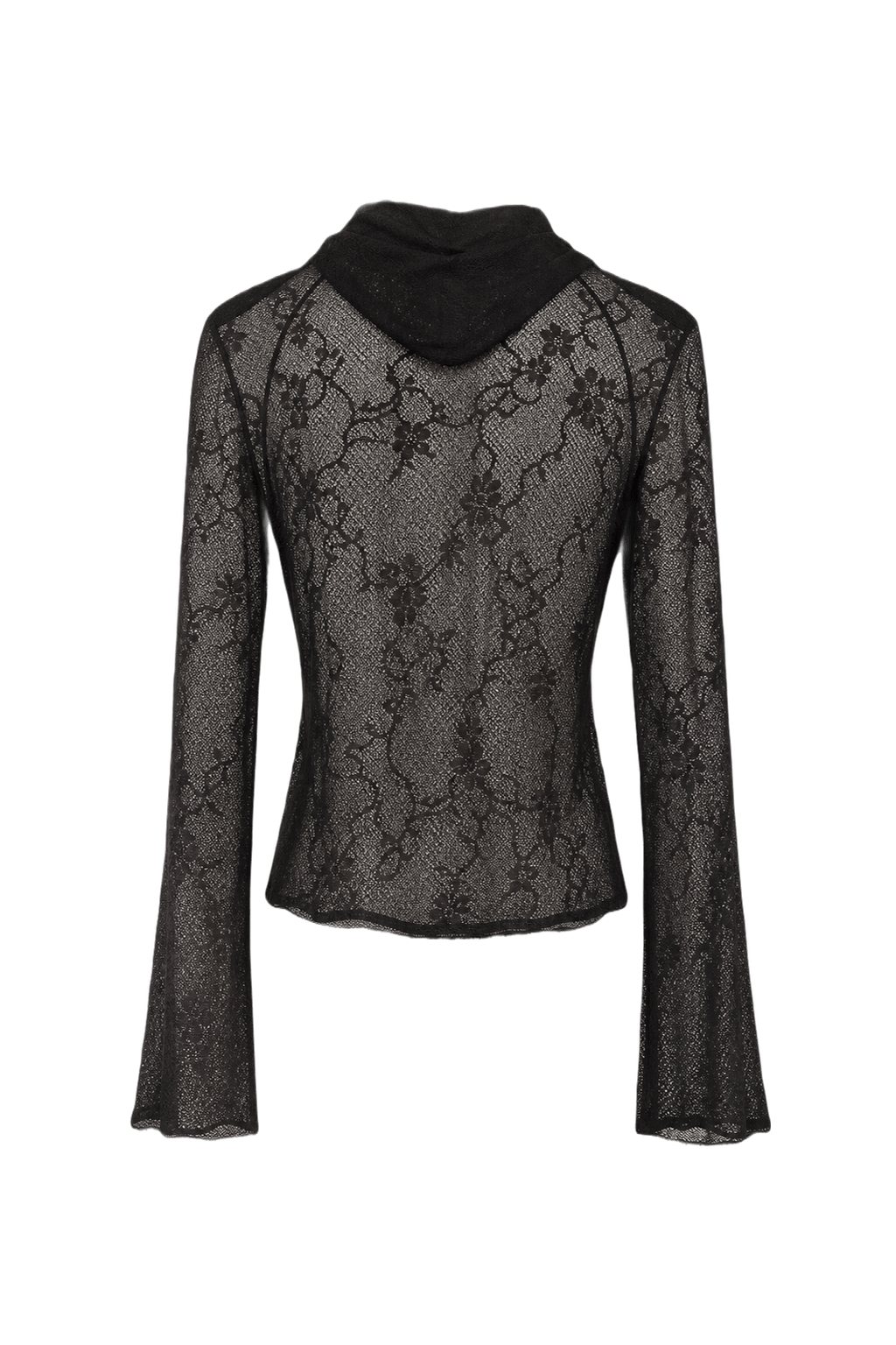 1980s Dark Brown Lace Blouse - Back View