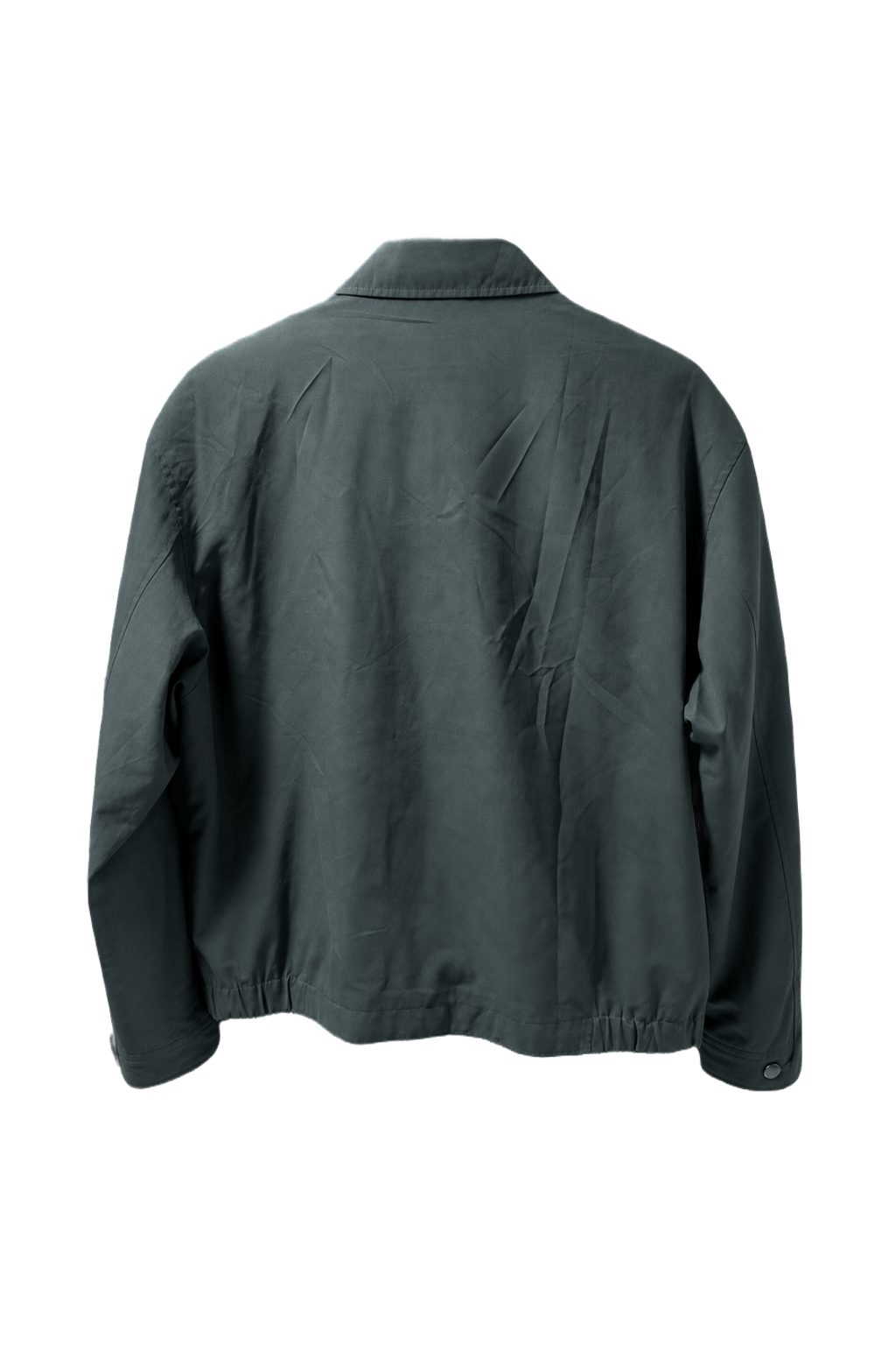 1980s Dark Green Cotton Blend Jacket - Back View