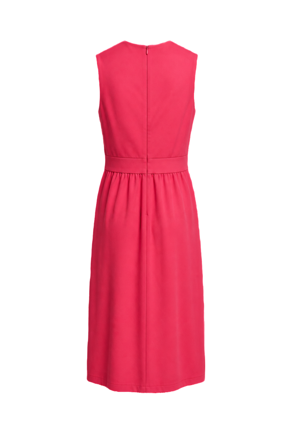 1960s Bright Pink Synthetic Blend Midi Dress - Back View