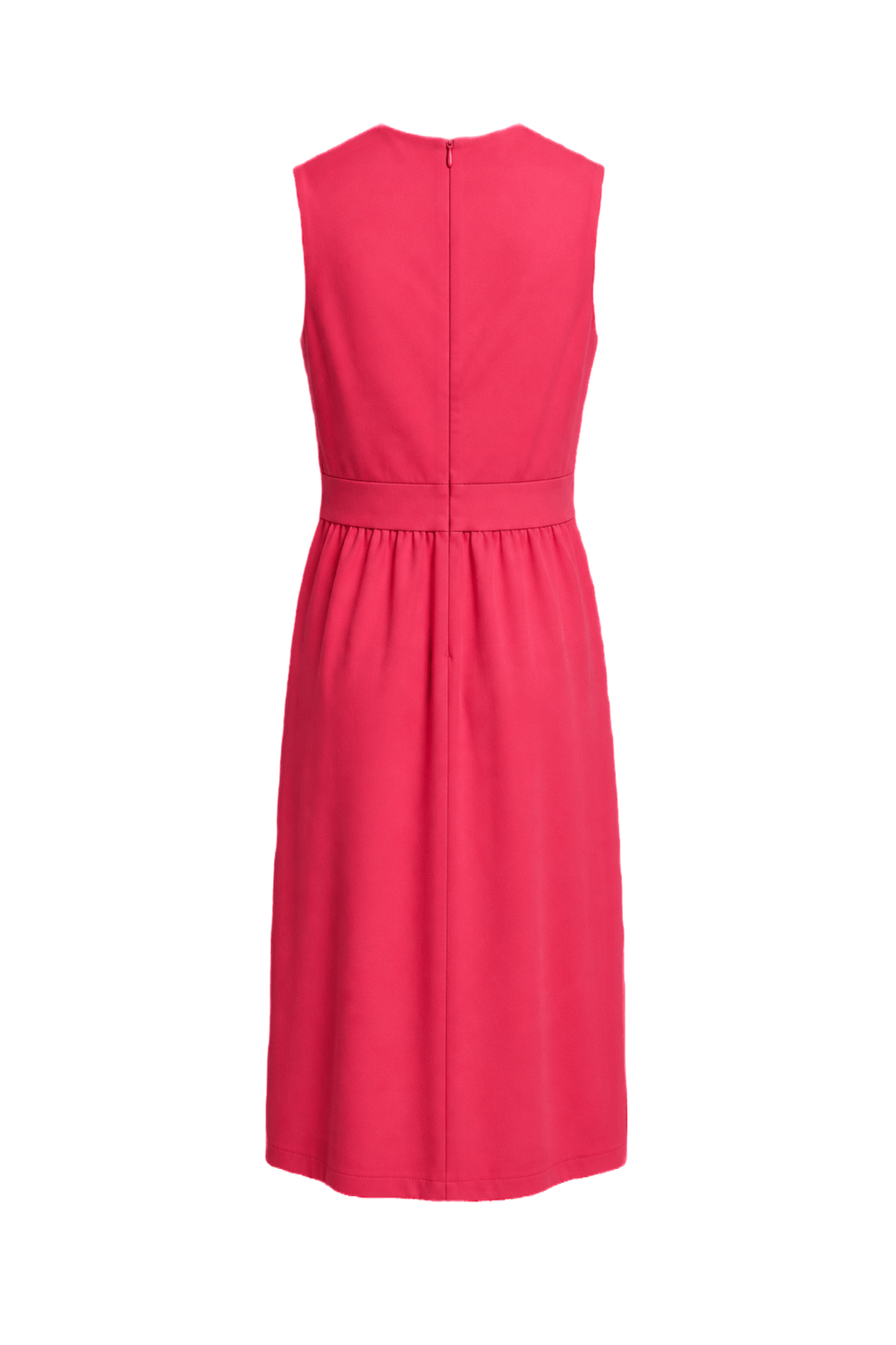 1960s Bright Pink Synthetic Blend Midi Dress - Back View