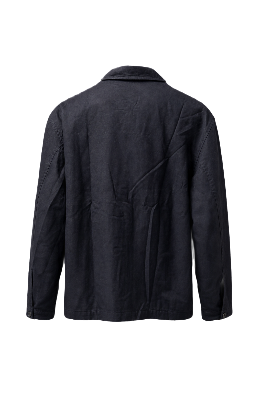1980s Navy Blue Cotton Blend Jacket - Back View