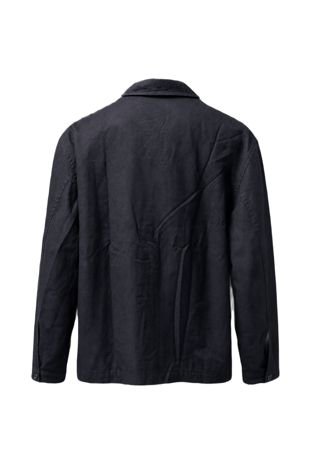1980s Navy Blue Cotton Blend Jacket - Back View
