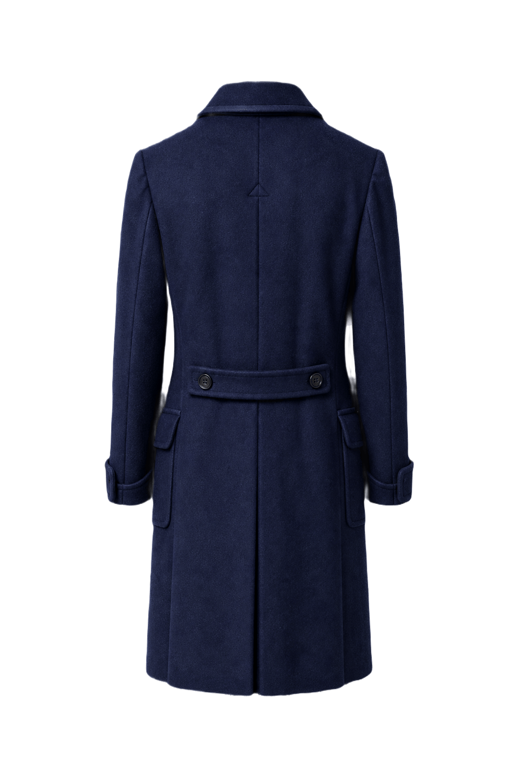1970s Navy Blue Wool Coat - Back View
