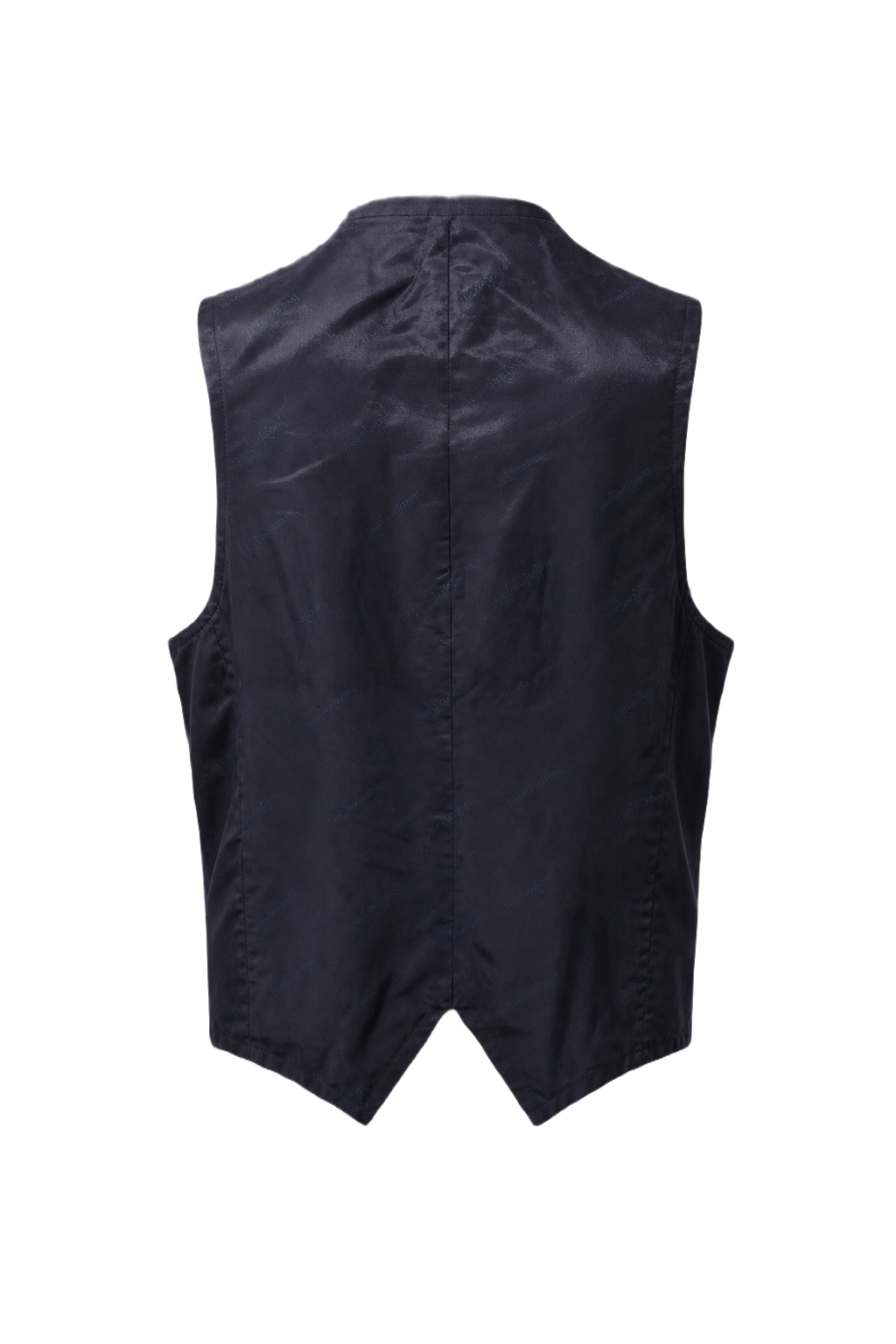 1970s Dark Navy Wool Blend Vest - Back View