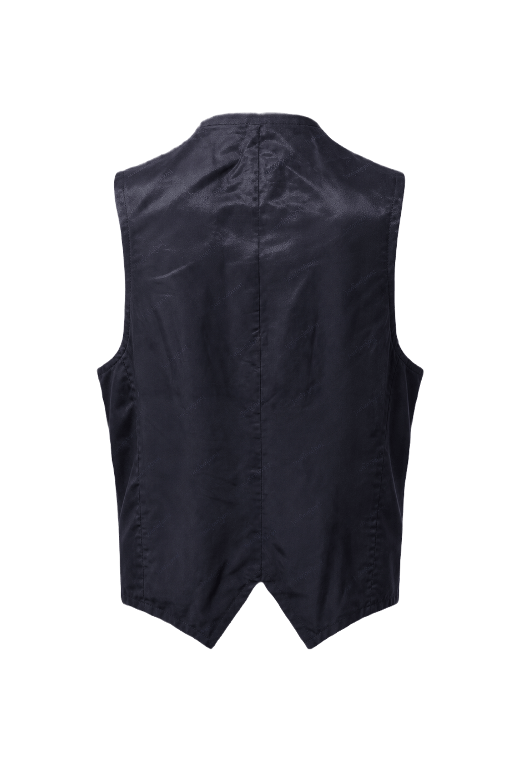 1970s Dark Navy Wool Blend Vest - Back View