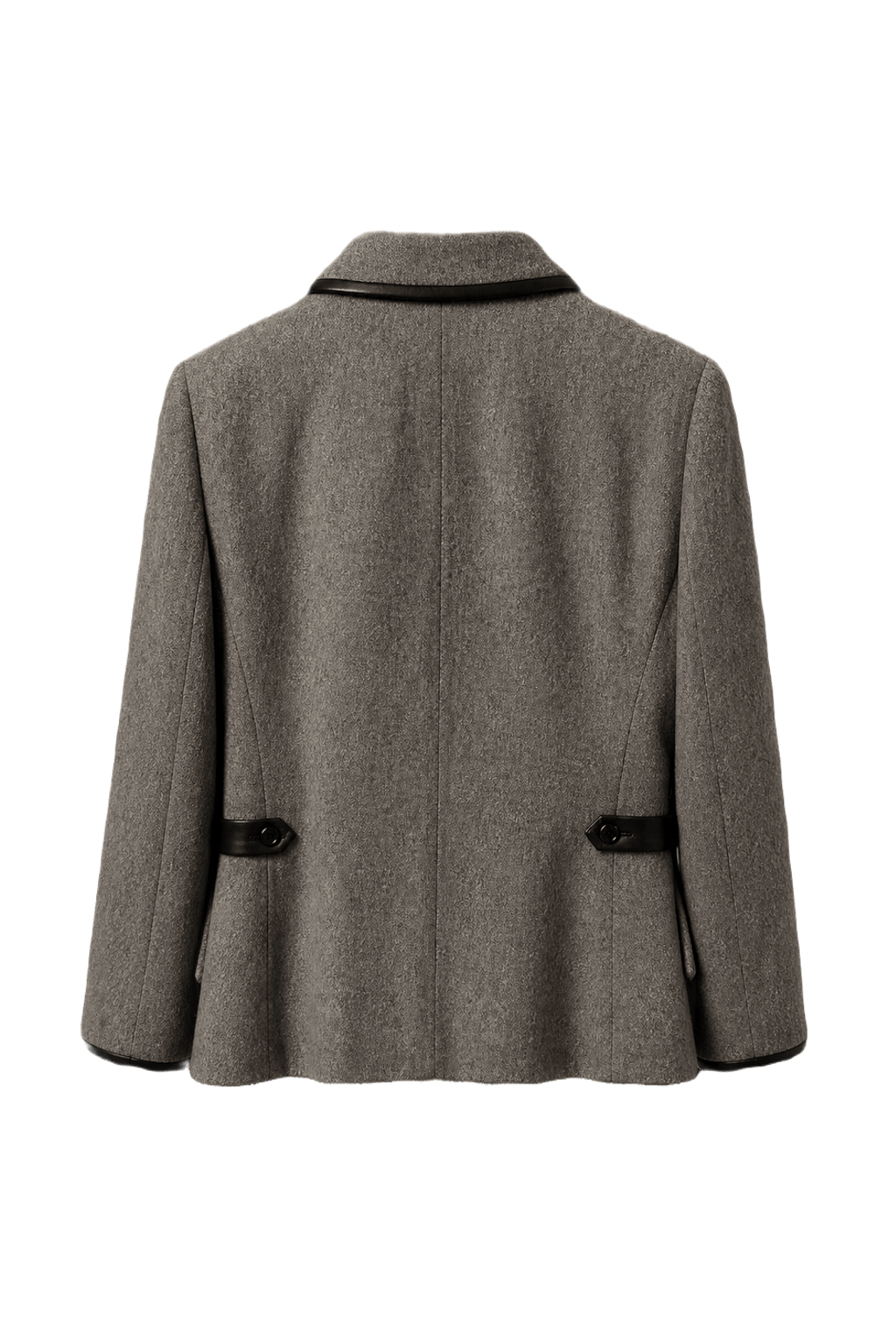 1980s Grey Wool Blend Jacket - Back View