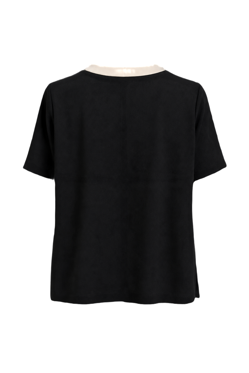 1990s Black Cotton Blend Blouse - Back View