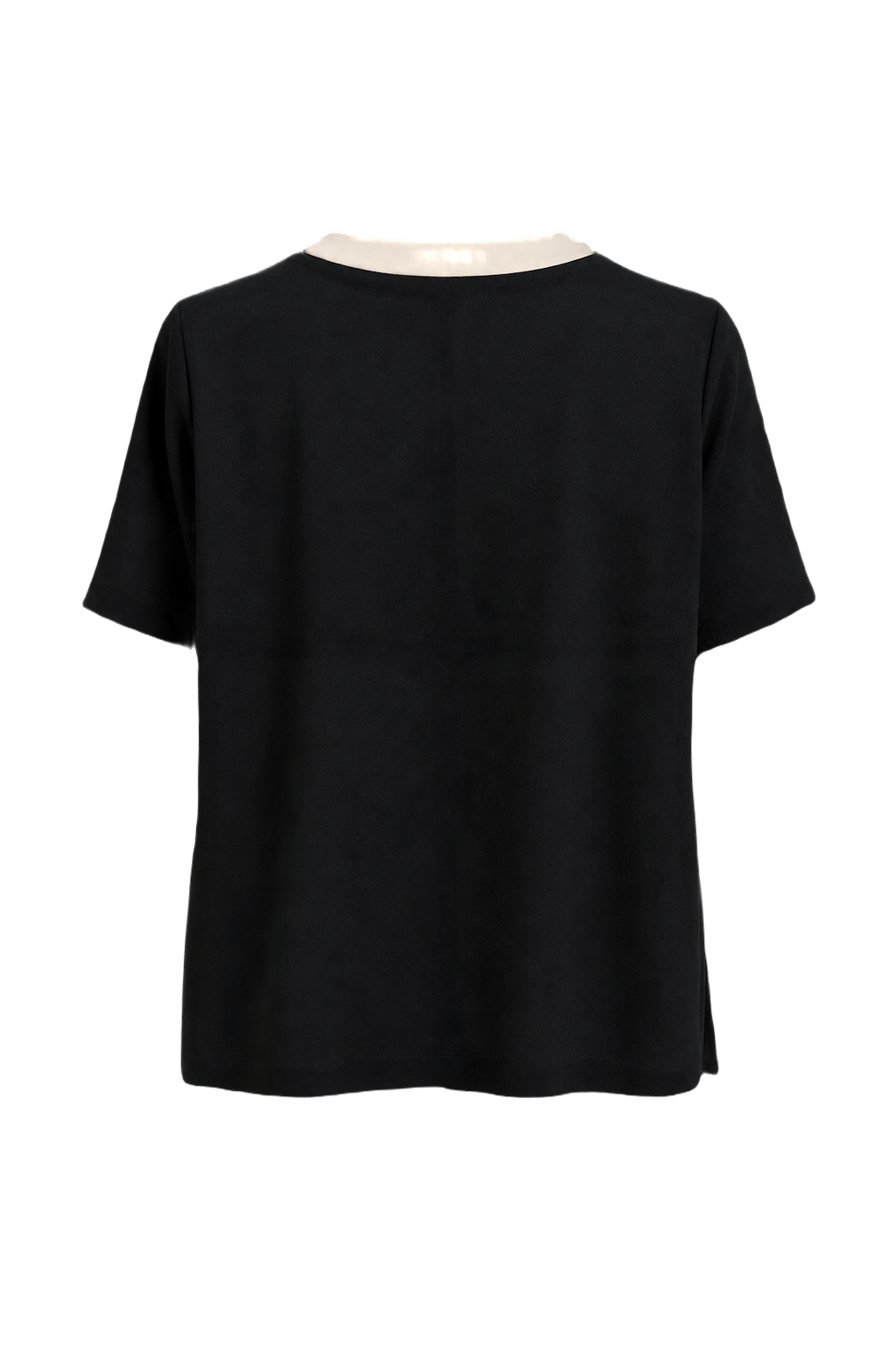 1990s Black Cotton Blend Blouse - Back View