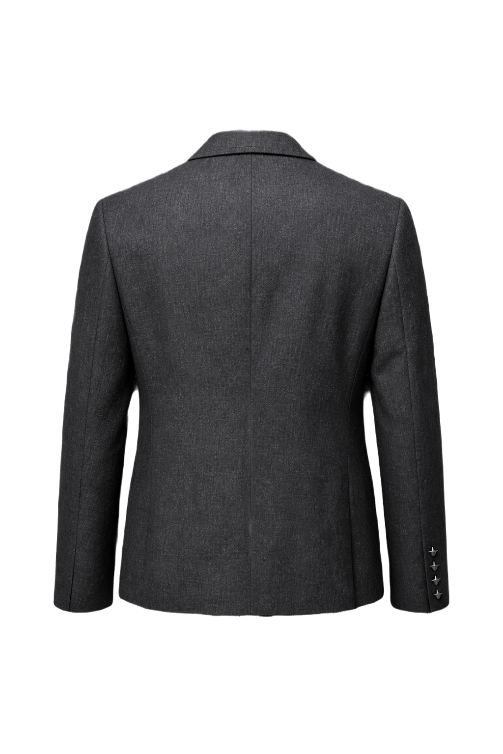 1980s Dark Grey Wool Blend Blazer - Back View