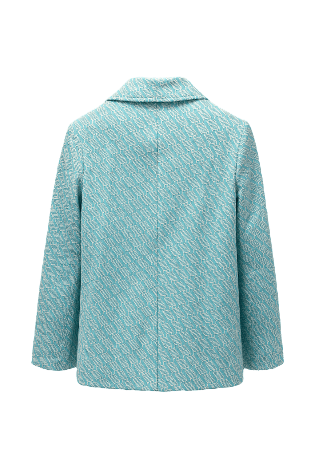1980s Teal Cotton Blend Jacket - Back View