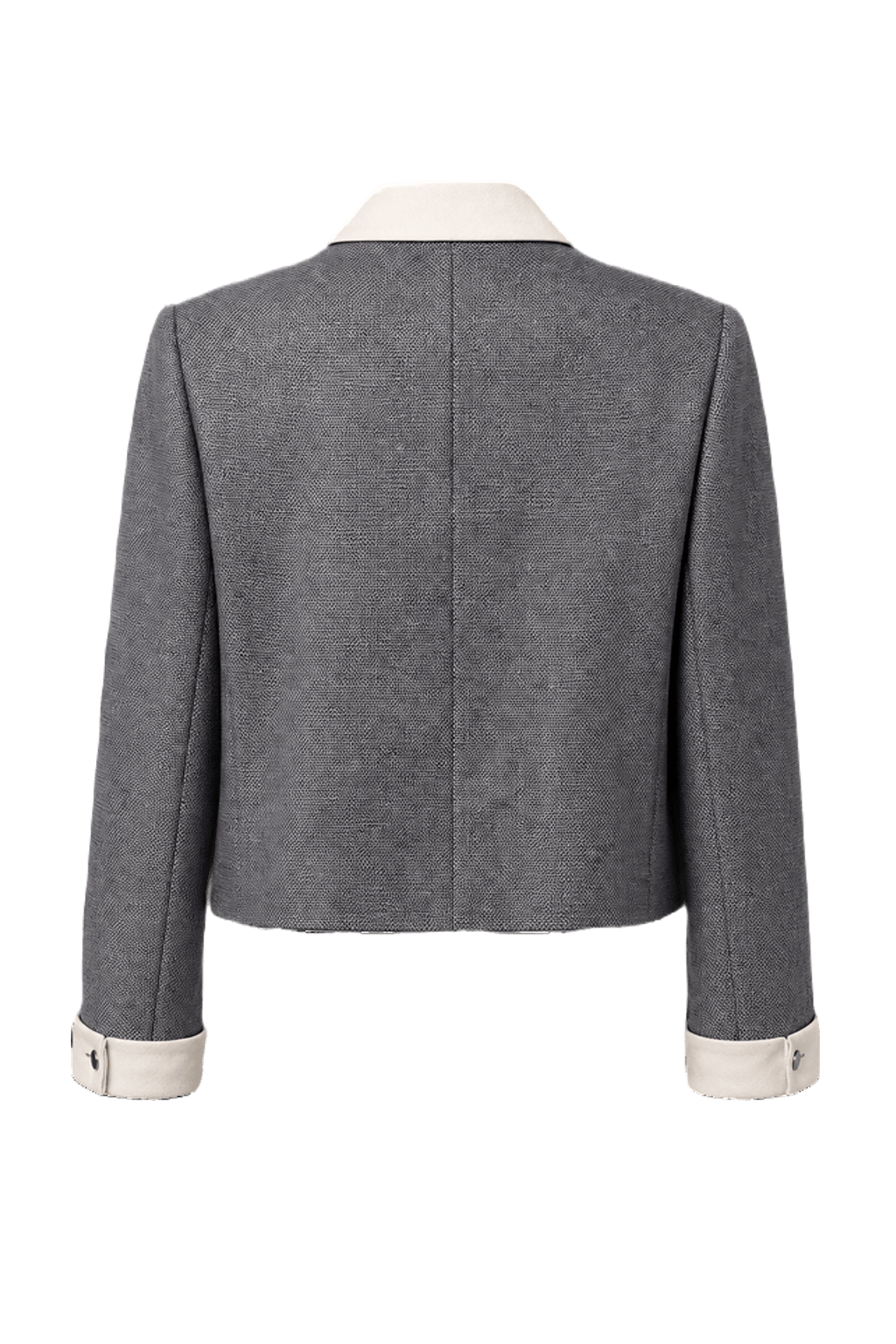 1980s Grey Wool Blend Jacket - Back View
