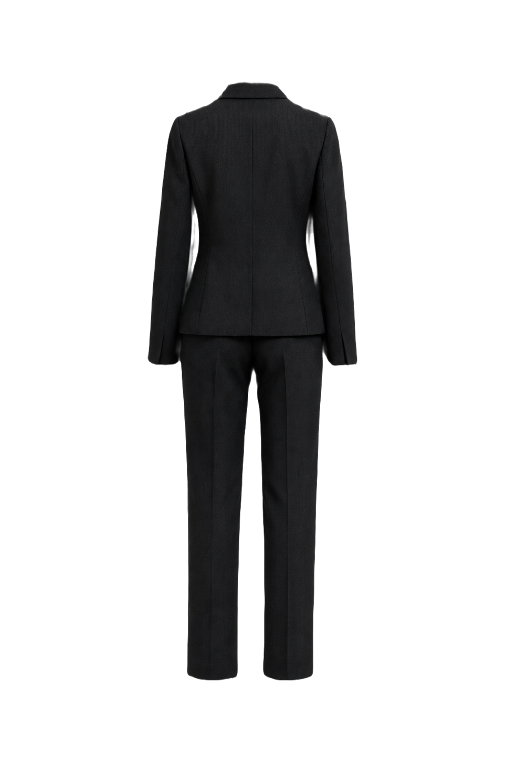 1990s Black Wool Blend Trouser Suit - Back View